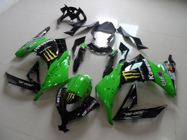 Carénage Kawasaki ZX 300R 13-16 - Noir Vert Monster