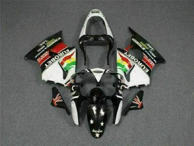 Carénage Kawasaki ZX6R 00-02 - Noir Blanc Eurobet