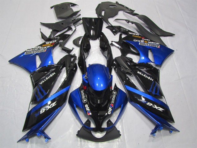 Carénage Kawasaki ZX6R 09-12 - Noir Bleu Monster