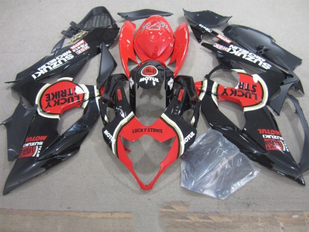 Carénage Suzuki GSXR 1000 K5 05-06 - Noir Lucky Strike Rouge Motul