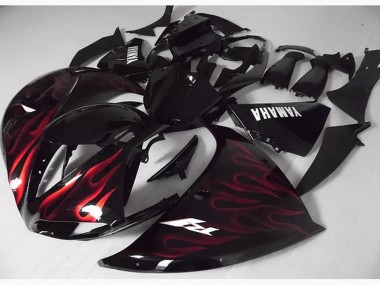 Carénage Yamaha R1 09-11 - Rouge Noir Flamme