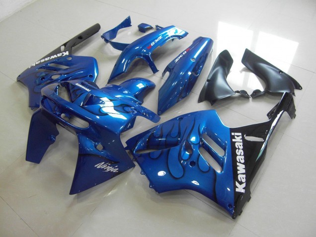 Carénages Kawasaki ZX9R 94-97 - Bleu Noir Flamme